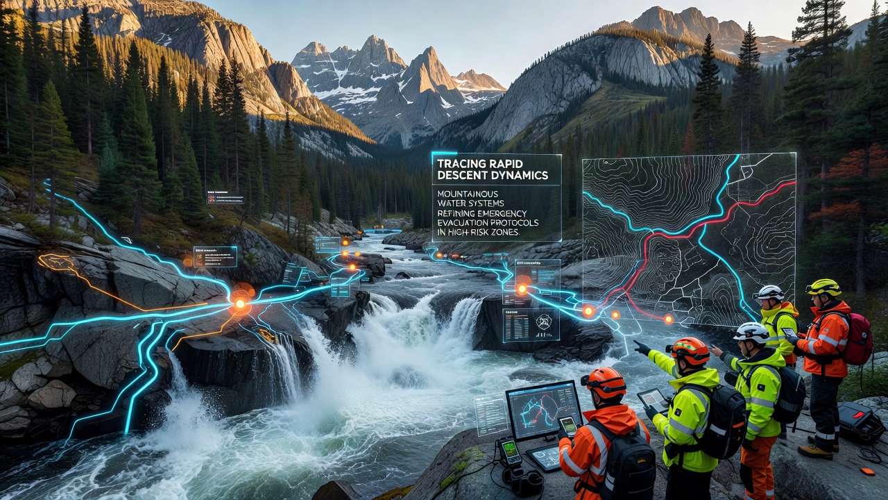 Tracing Rapid Descent Dynamics in Mountainous Water Systems for Refining Emergency Evacuation Protocols in High-Risk Zones